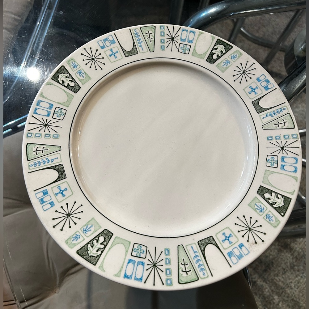 Mid Century Modern TAYLORSTONE CATHAY Dinner Plate 10.5" atomic starburst 1960s